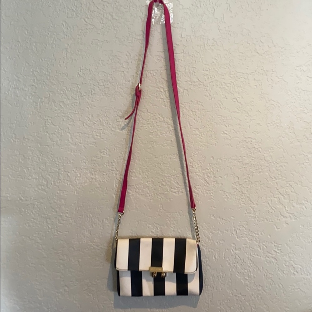 Juicy Couture Black and white stripped handbag